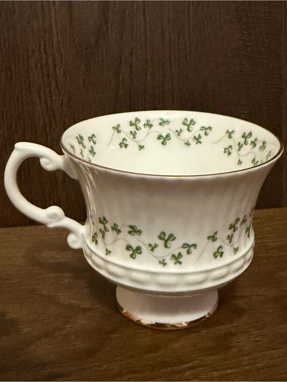 Vintage Royal Tara Trellis Shamrock Footed Teacup Bone China Ireland